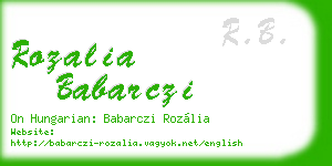 rozalia babarczi business card
